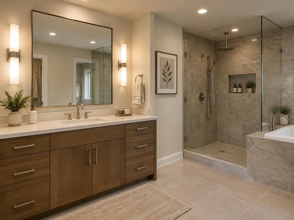 Bathroom vanity lighting, sconces and recessed fixtures