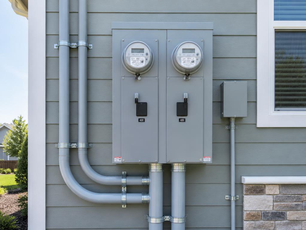 400 amp service with dual meter main and new conduit runs